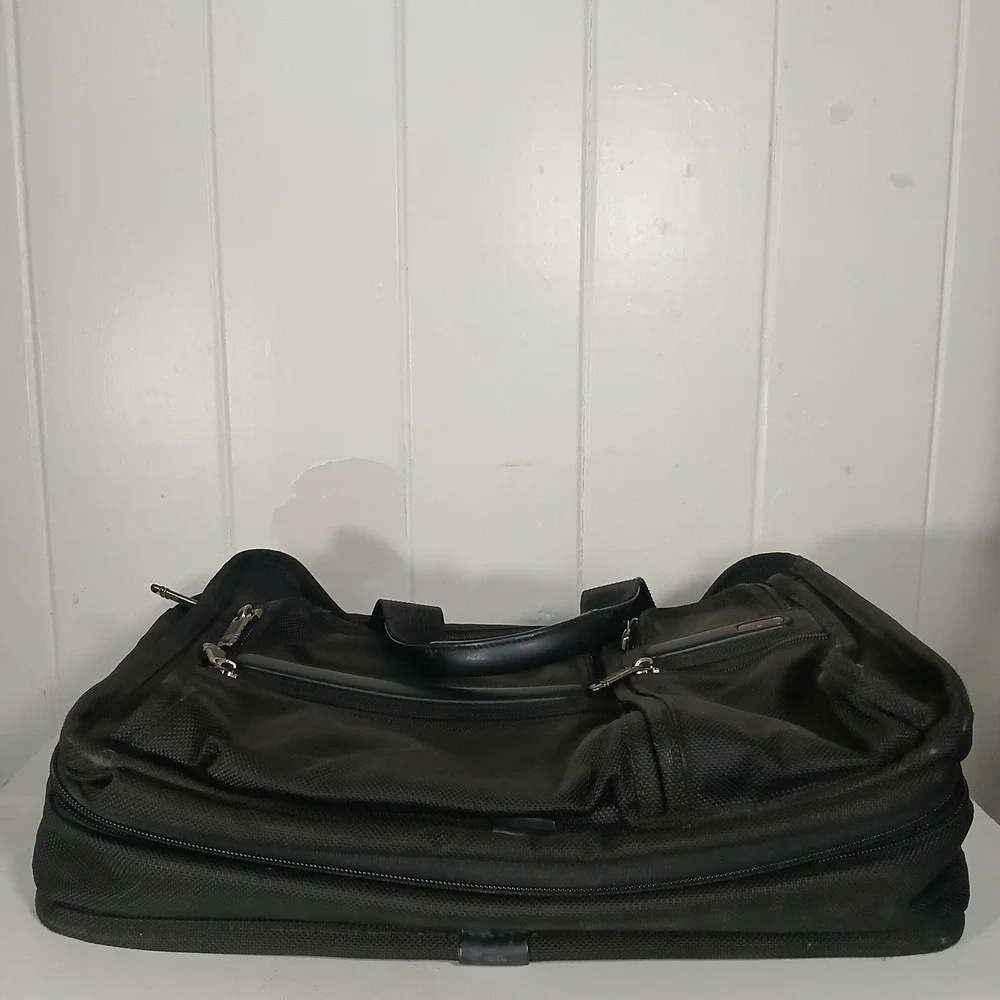 Tumi Alpha Expandable Briefcase Laptop Bag 2614D4 Mens L Black Ballistic Nylon